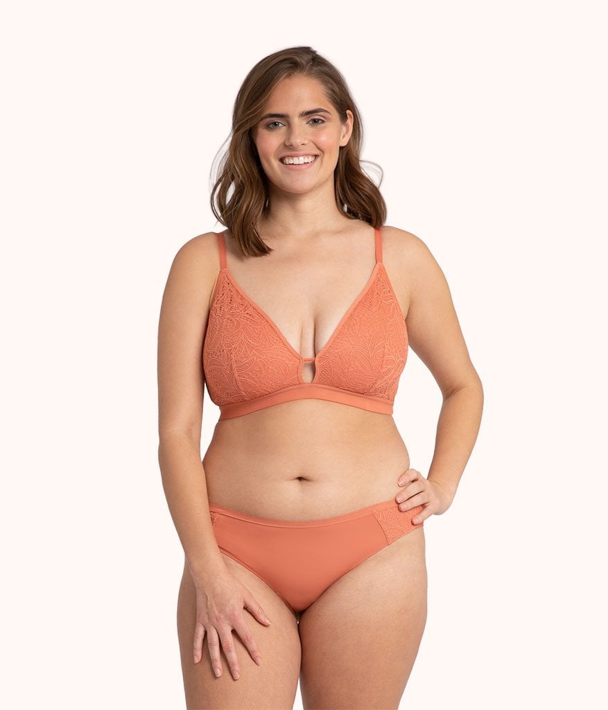 The Palm Lace Busty Bralette: Terracotta