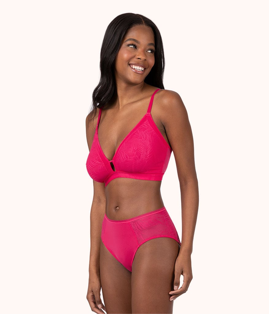 The Smooth Lace Busty Bralette: Magenta