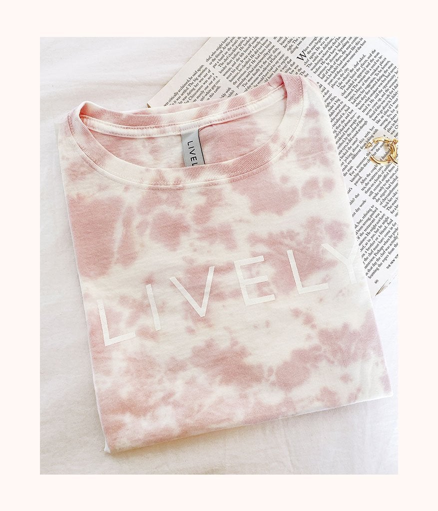 The Tie Dye Crew Tee: Pink/White