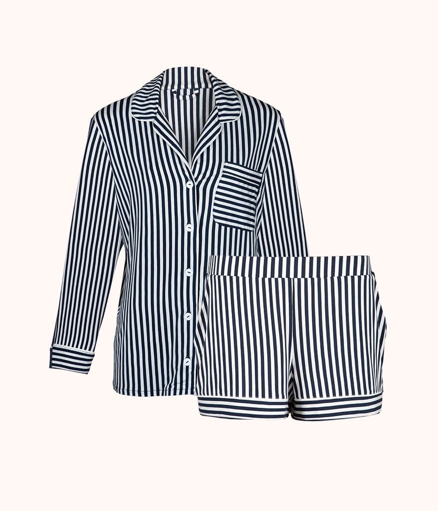The All-Day Lounge Shirt & Short Bundle: Mini Stripe Print