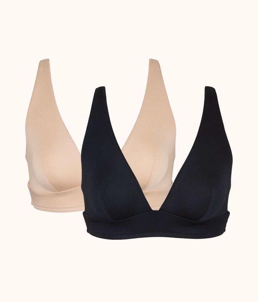 The All-Day Plunge Bralette Bundle: Jet Black/Toasted Almond