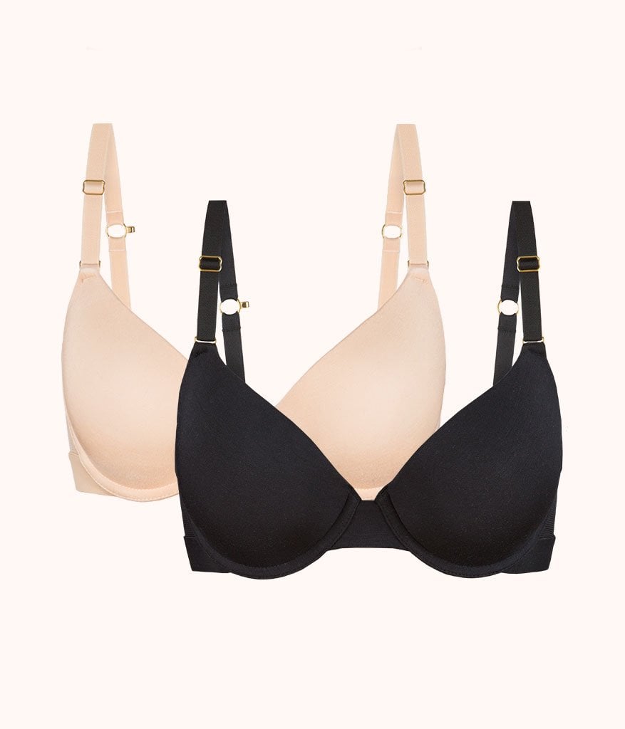 The All-Day T-Shirt Bra Bundle: Toasted Almond/Jet Black