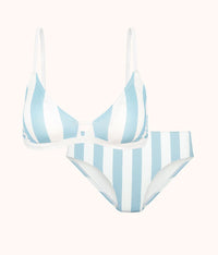 The Bralette & High Waist Swim Bundle - Print: Cabana Stripe