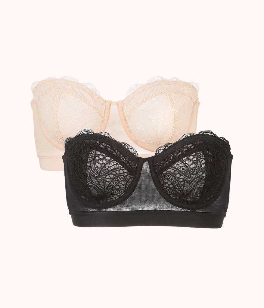 The Lace Strapless Bundle: Jet Black/Toasted Almond