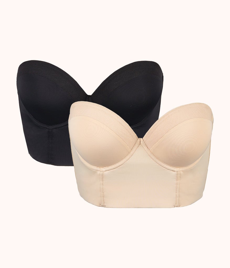 The Low Back Strapless Bundle: Toasted Almond/Jet Black