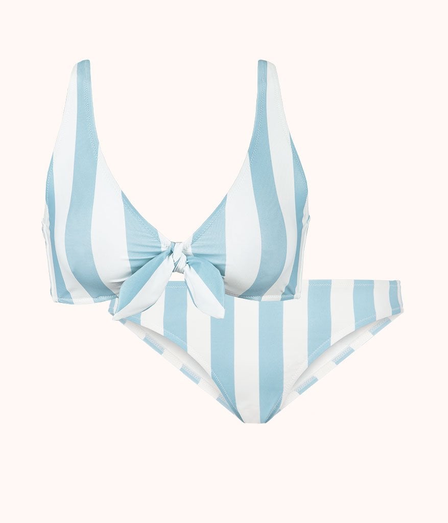 The Plunge Bralette & Bikini Swim Bundle - Print: Cabana Stripe