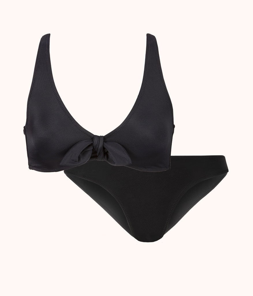 The Plunge Bralette & Bikini Swim Bundle: Jet Black