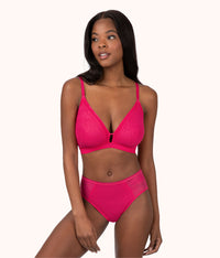 The Smooth Lace Busty Bralette: Magenta