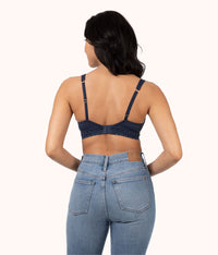 The Crochet Lace Plunge Bralette: Navy