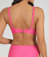 The Ribbed Plunge Bralette & High Waist Swim Bundle: Magenta
