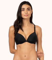 The Deep V No-Wire Push-Up Bundle: Jet Black/Smoke