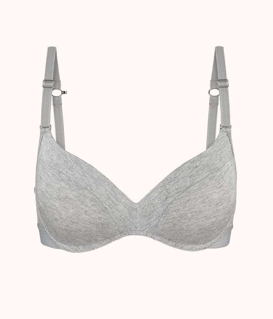 All.You. LIVELY Women's All Day Deep V No Wire Bra - Heather Gray 34D