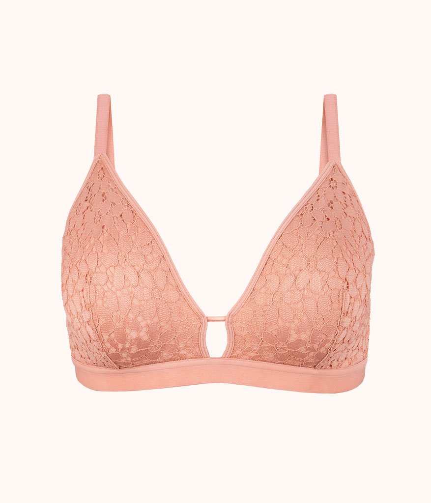 The Floral Lace Busty Bralette: Shell Pink | LIVELY