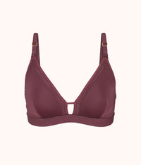 The Mesh Trim Maternity Bralette: Plum