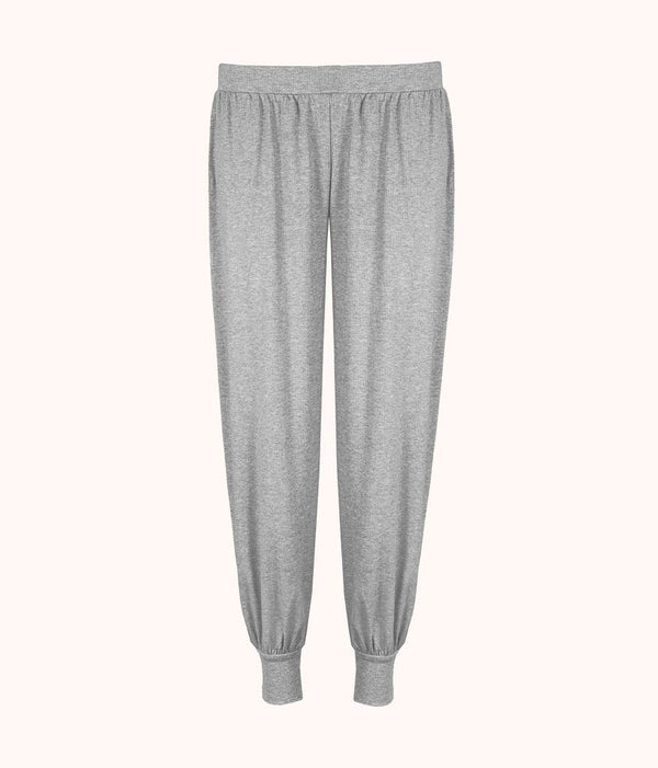 The Ribbed Jogger: Heather Gray