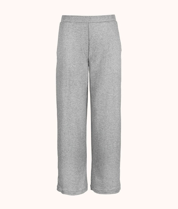 The Ribbed Lounge Pant: Heather Gray
