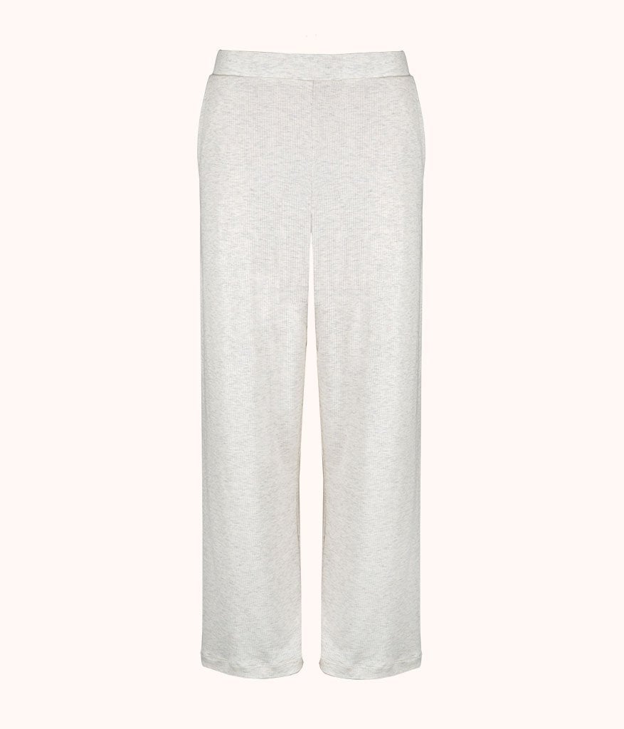 The Ribbed Lounge Pant: Heathered Oat