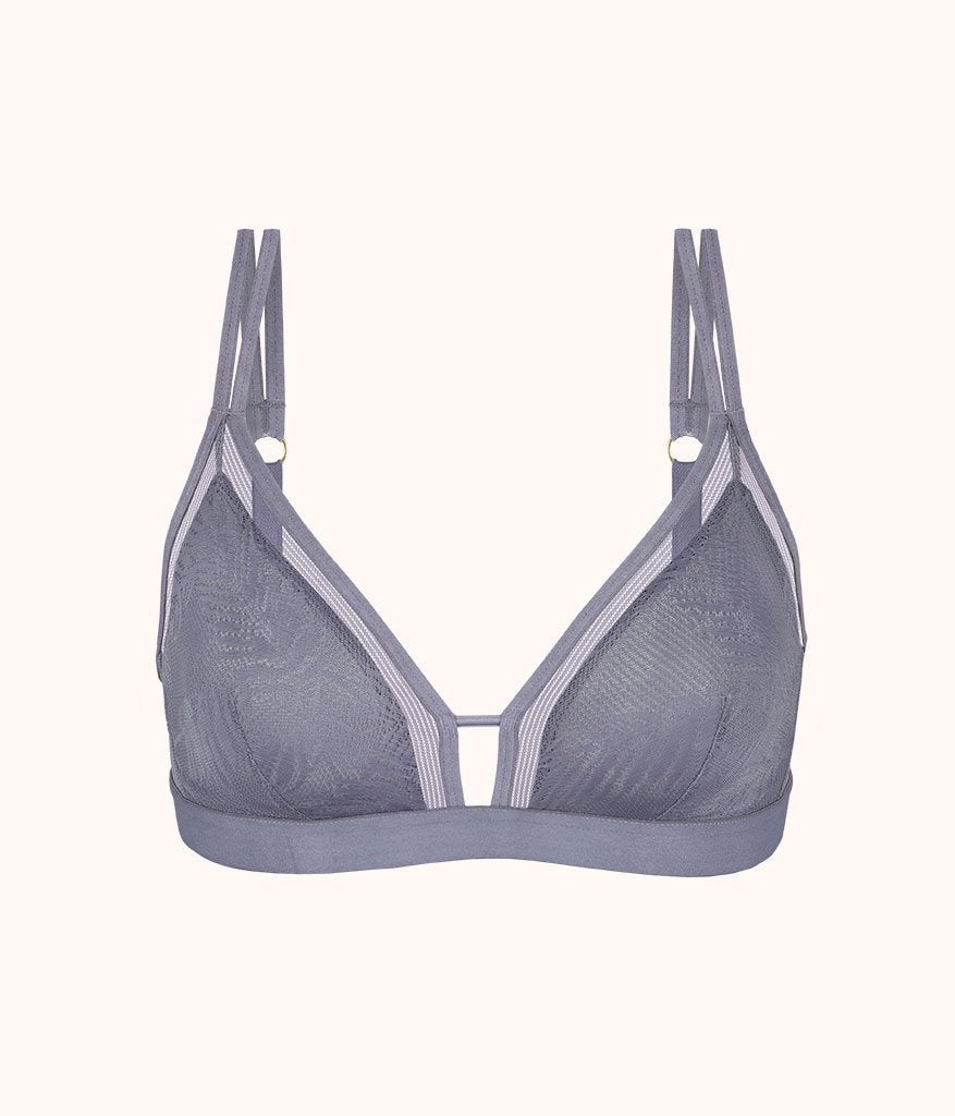 The Smooth Lace Bralette: Smoke