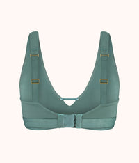 The Eco Deep V Bralette: Harbor Green
