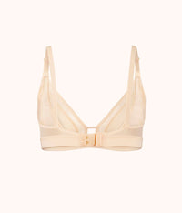 The Mesh Trim Nursing Bralette: Toasted Almond