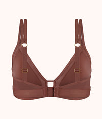 The Mesh Trim Padded Bralette: Umber