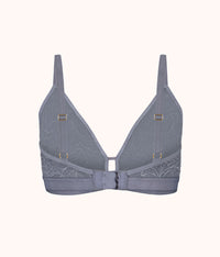 back of palm lace busty bralette smoke grey