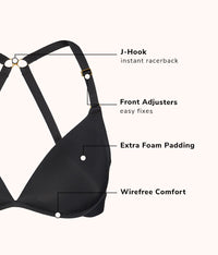 The Deep V No-Wire Push-Up: Jet Black