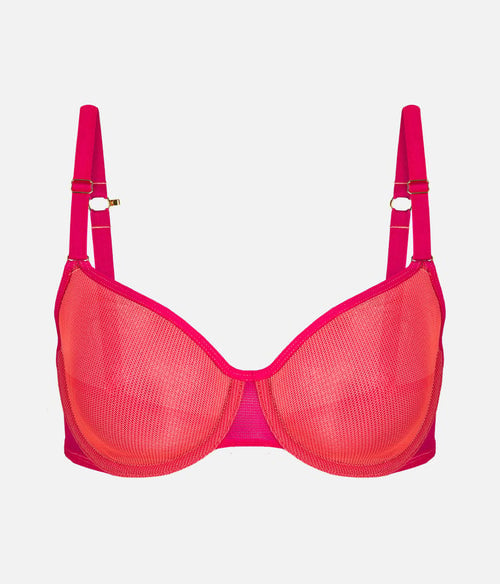 The Mesh Unlined Bra: Magenta/Coral | LIVELY