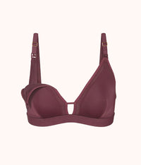 The Mesh Trim Maternity Bralette: Plum