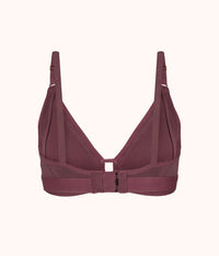 The Mesh Trim Maternity Bralette: Plum