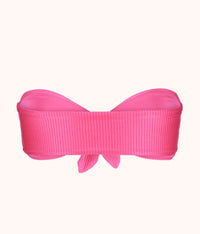 The Swim Ribbed Tie-Front Bandeau: Magenta