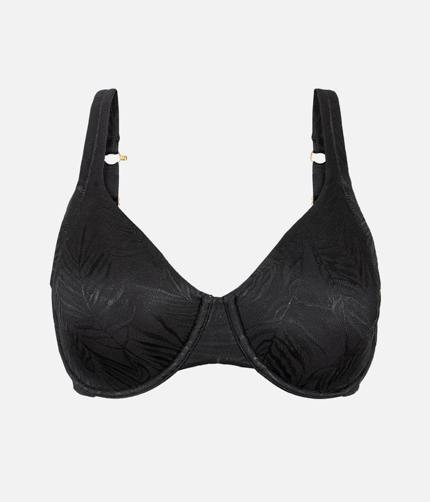 The Smooth Lace Minimizer Bra Jet Black LIVELY