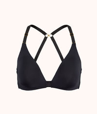 The Flex No-Wire Bra: Jet Black - front
