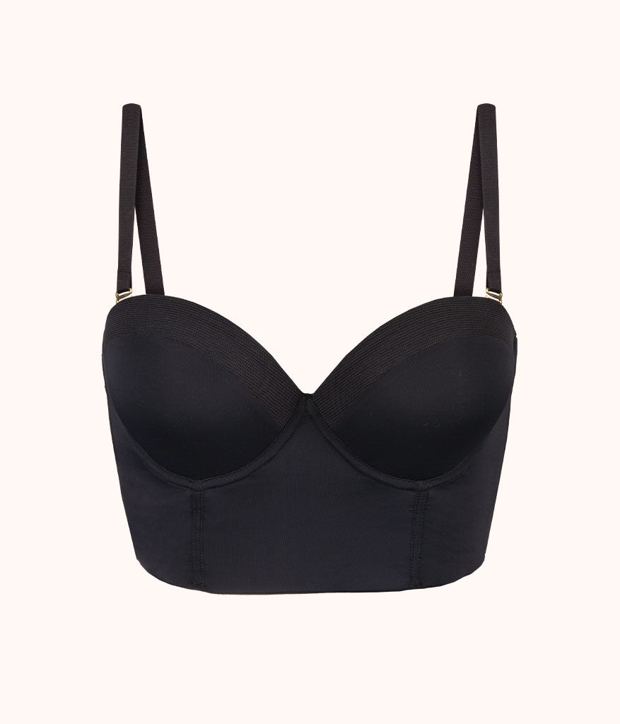 The Low Back Strapless Jet Black
