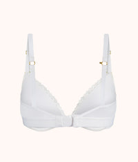 The Crochet Lace Deep V No-Wire Push-Up: Fresh White