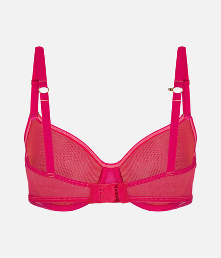 The Mesh Unlined Bra: Magenta/Coral | LIVELY