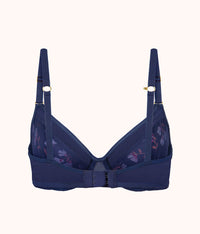 The Unlined Balconette Bra: Navy Daisy