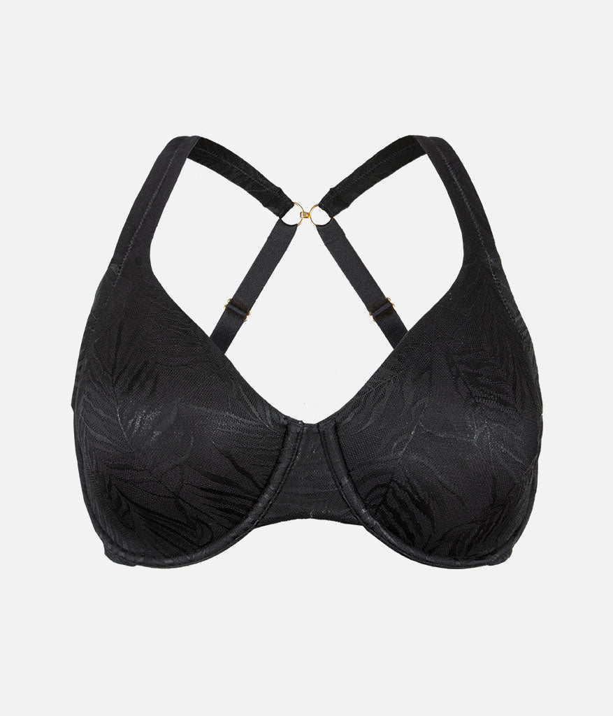 The Smooth Lace Minimizer Bra Jet Black LIVELY