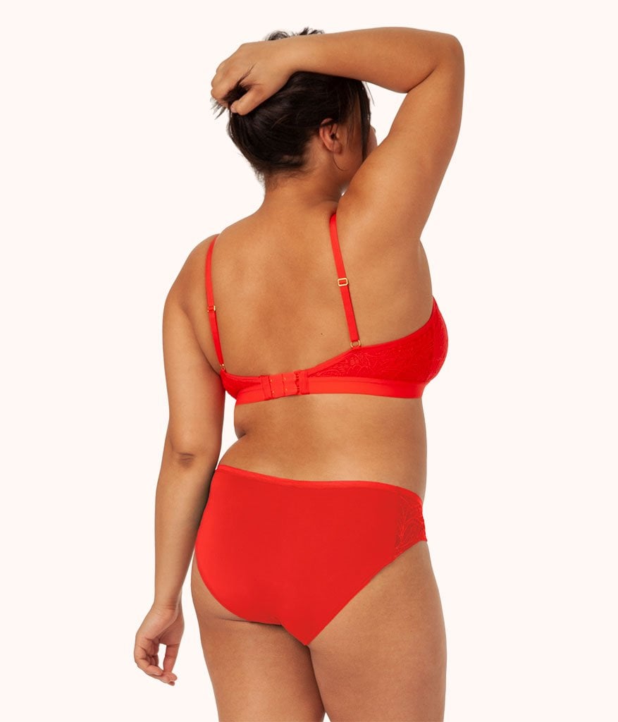 The Palm Lace Bikini: Tomato Red