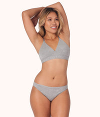 cotton thong heather gray