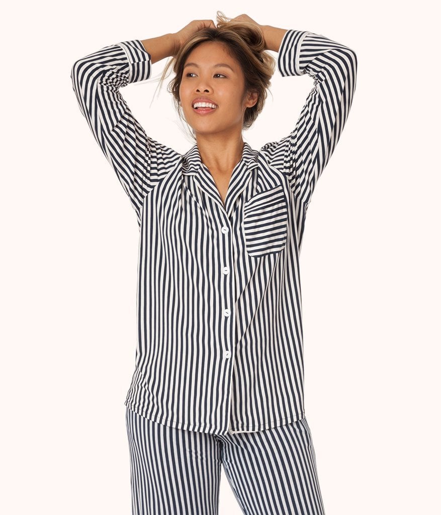 The All-Day Lounge Shirt: Mini Stripe Print
