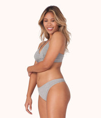 cotton thong heather gray