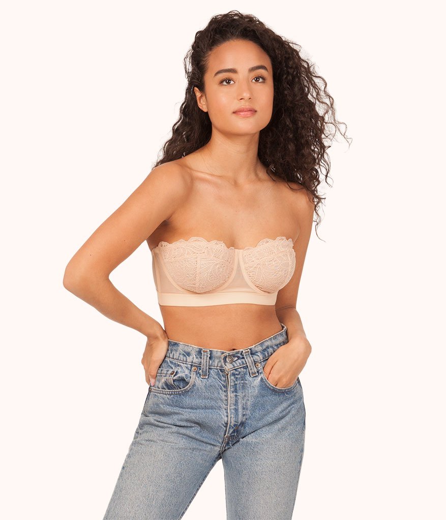 The Lace Strapless Bra - Toasted Almond