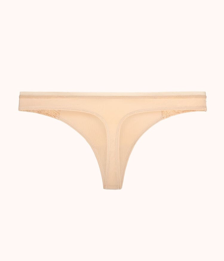 The Palm Lace Thong: Toasted Almond | LIVELY