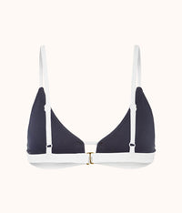 The Swim Bralette: Navy/White