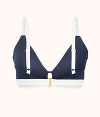 The Swim Busty Bralette: Navy/White