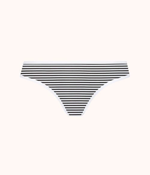 The Cotton Thong: Black/White Mini Stripe | LIVELY