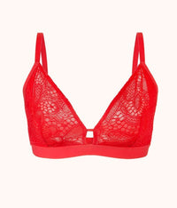 The Palm Lace Busty Bralette: Tomato Red | LIVELY