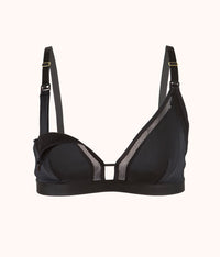 The Mesh Trim Nursing Bralette: Jet Black