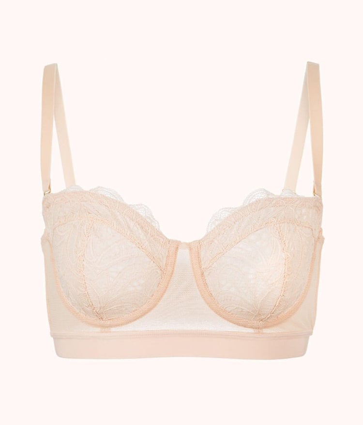 The Lace Strapless Bra - Toasted Almond | LIVELY